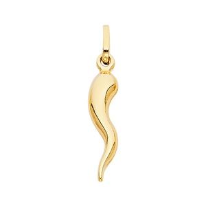 14K Yellow Gold  Cornicello Italian Horn Pendant